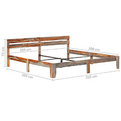 vidaXL Cadre de lit sans matelas bois massif 200x200 cm pas cher