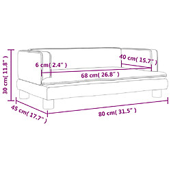 vidaXL Canapé pour enfants gris clair 80x45x30 cm velours pas cher