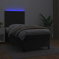 Avis vidaXL Sommier à lattes de lit avec matelas et LED Noir 80x200 cm