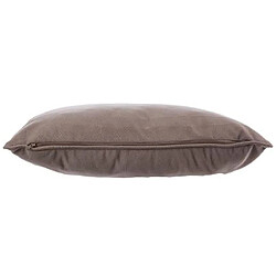 Avis Pegane Lot de 2 coussins rectangulaires 100% polyester coloris taupe - Dim : L.50 x l.30 cm