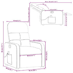 vidaXL Fauteuil de massage inclinable Gris foncé Tissu pas cher