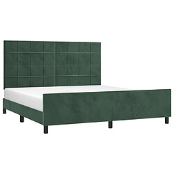 Avis Maison Chic Lit adulte - Cadre Structure de lit avec tête de lit Contemporain Vert foncé 160x200 cm Velours -MN11266