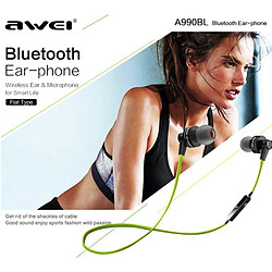 Acheter Wewoo Ecouteur Bluetooth pour iPhone sans fil Sport écouteurs stéréo avec contrôle de micro support Handfree Appel Samsung HTC Sony et Smartphones Vert