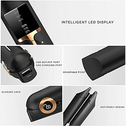 Acheter Chrono Mini attelle électrique USB sans fil portable pour rouler et lisser, ne fait pas mal aux cheveux(Noir)