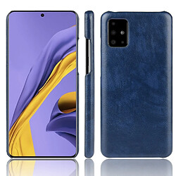 Wewoo Coque Pour Galaxy A51 Shockproof Litchi Texture PC + PU Case Blue