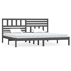 vidaXL Cadre de lit sans matelas gris 180x200 cm bois massif de pin