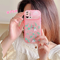 GUPBOO Étui pour iPhone13ProMax Filles japonaises et coréennes niche tulipe étui pour téléphone portable miroir femme