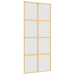 vidaXL Porte coulissante doré 90x205 cm verre ESG dépoli et aluminium