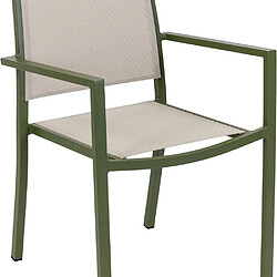 Avis JardiLINE Fauteuil empilable en aluminium Santorin kaki.