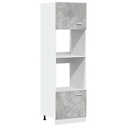 vidaXL Armoire à micro-ondes Gris béton 60x57x207 cm Aggloméré