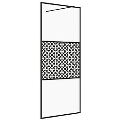 Maison Chic Paroi de douche | Écran de douche | Cloison de douche avec verre ESG transparent 115x195 cm Noir -GKD79305