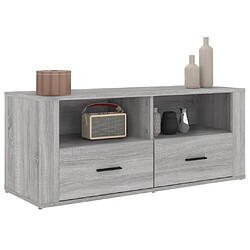 Acheter Maison Chic Meuble TV scandinave gris - Banc TV pour salon Sonoma 100x35x40 cm Bois d'ingénierie -MN96903