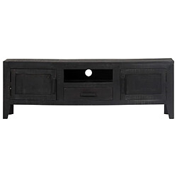 Acheter Helloshop26 Meuble télé buffet tv télévision design pratique noir 118 cm bois de manguier massif 2502203