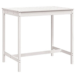 Maison Chic Table de jardin | Table d'extérieur blanc 121x82,5x110 cm bois massif de pin -GKD35640