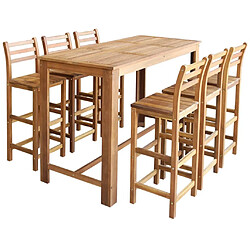 vidaXL Table et chaises de bar 7 pcs Bois d'acacia massif