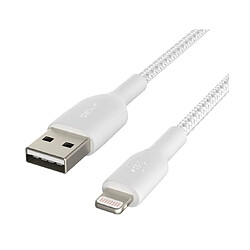 Belkin Adaptateur Lightning A - Lightning à gaine tressée/ 2M blanc