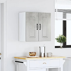 Avis vidaXL Armoire murale de cuisine Kalmar gris béton bois d'ingénierie