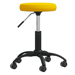 vidaXL Tabouret de massage Velours Jaune moutarde