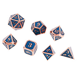 qualité dés polyédrique 7x set d4-d20 en alliage de zinc pour trpg mtg blue a pas cher