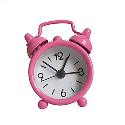 Mini belle horloge analogique réveil double bell pour la décoration de la chambre d'enfant rose