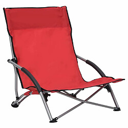 Maison Chic Lot de 2 Chaises de plage pliables | Chaises Relax d'extérieur Rouge Tissu -GKD97625