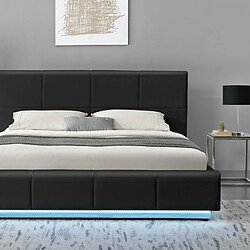 Meubler Design Ensemble Matelas Sommier Coffre Noir 160 Alexi pas cher