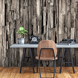 Artgeist Papier peint - Wooden Curtain (Dark Brown) [300x210]