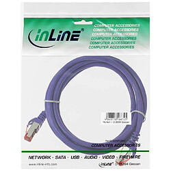 Câble de raccordement InLine® S / FTP PiMF Cat.6 PVC PVC à 250 MHz violet 0,25 m