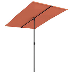 vidaXL Parasol de jardin avec mât en aluminium 2x1,5 m Terre cuite