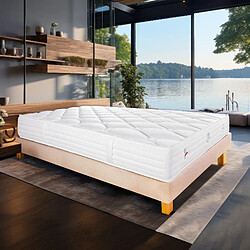 LUXURY LITERIE Ensemble matelas Patriote Mousse 140x190 cm + sommier beige ep20cm