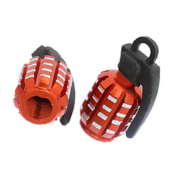 Acheter 2pcs Grenades Bouchons Anti-poussière De Valve De Pneu Forme Du Pneu Pour Voiture Moto Vélo -orange