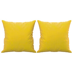 Acheter vidaXL Canapé 3 places avec oreillers décoratifs jaune 180 cm velours