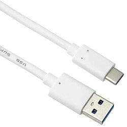 PremiumCord Câble de Connexion USB-C pour USB A, USB 3.2 Génération 2, Câble de Transmission de Données SuperSpeed Jusqu'à 10 Gbit/s, Charge Rapide Jusqu'à 3 A, Blanc, Longueur 0,5 m