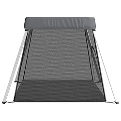 Acheter vidaXL Parc pour bébé avec matelas Gris foncé Tissu de lin