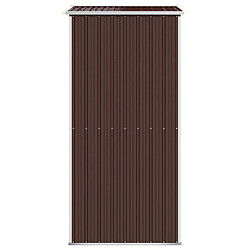 Helloshop26 Abri de jardin cabane cabanon maison de stockage remise extérieur hangar outils robuste foncé 192 x 108 x 223 cm acier galvanisé marron 02_0022316