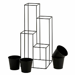 Paris Prix Lot de 4 Cache-Pots sur Pied Étagère 70cm Noir