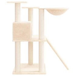 Helloshop26 Arbre à chat meuble tour grimper jouet grattage grattoir escalade plateforme avec griffoirs en sisal 83 cm crème 02_0022526