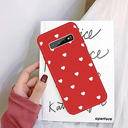 Wewoo Coque Pour Galaxy S10 + Multi Love Heart Pattern Housse de protection en TPU givré rouge