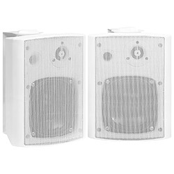 vidaXL Haut-parleurs stéréo muraux 2pcs blanc intérieur extérieur 100W