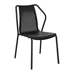 Proloisirs Chaise de jardin empilable en aluminium Bari noir.