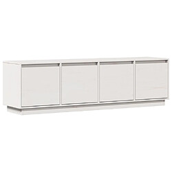 vidaXL Meuble TV Blanc 156x37x45 cm Bois de pin massif