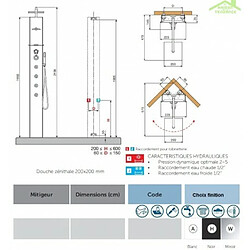 Colonne de douche blanche hydromassante NOVELLINI CASCATA1 H. 211 cm pas cher