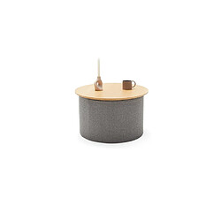 Inside 75 INNOVATION LIVING Pouf design PAUKE POUF Ø62 tissu 533 bouclé gris cendre pas cher