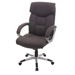 Decoshop26 Fauteuil chaise de bureau sur roulettes pivotante tissu gris foncé 04_0001808