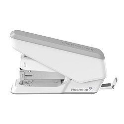 Fellowes LX840 Agrafeuse avec Protection Microban - Jusqu'à 25 Feuilles - Dégrafeuse Amovible - Visionneuse d'Agrafes - Couleur Blanche