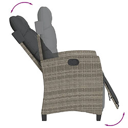 Avis vidaXL Ensemble à manger de jardin et coussins 7 pcs gris rotin