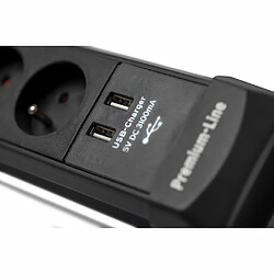 Brennenstuhl Multiprise Premium-Line avec parasurtenseur 60 000A et prises-chargeur USB 4 prises de courant 1,80m H05VV-F 3G1,5 - BRE3281851415022