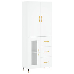 vidaXL Buffet haut Blanc 69,5x34x180 cm Bois d'ingénierie