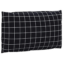 Acheter vidaXL Coussins de palette lot de 2 motif à carreaux noir tissu Oxford