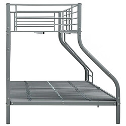 Avis vidaXL Cadre de lit superposé sans matelas gris 140x200 cm/90x200 cm